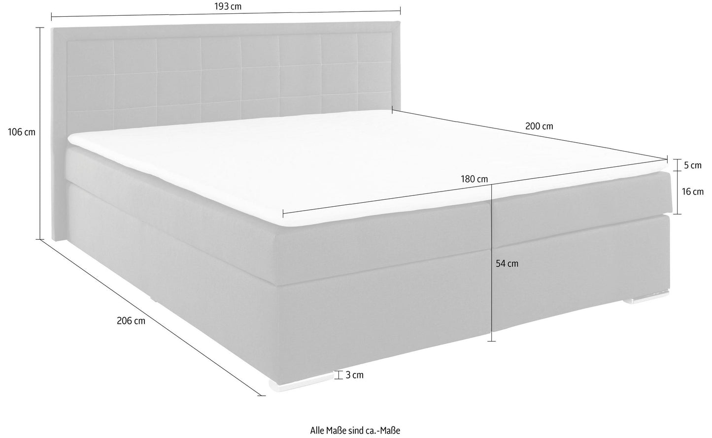 Boxspringbett inklusive Bettkasten
