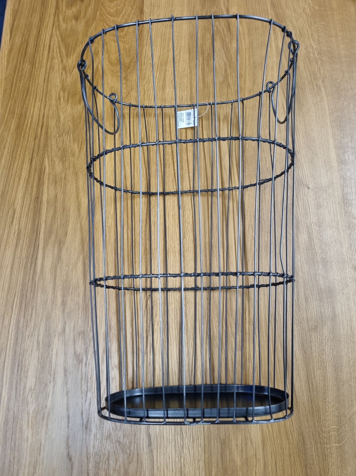 Metallkorb grau oval