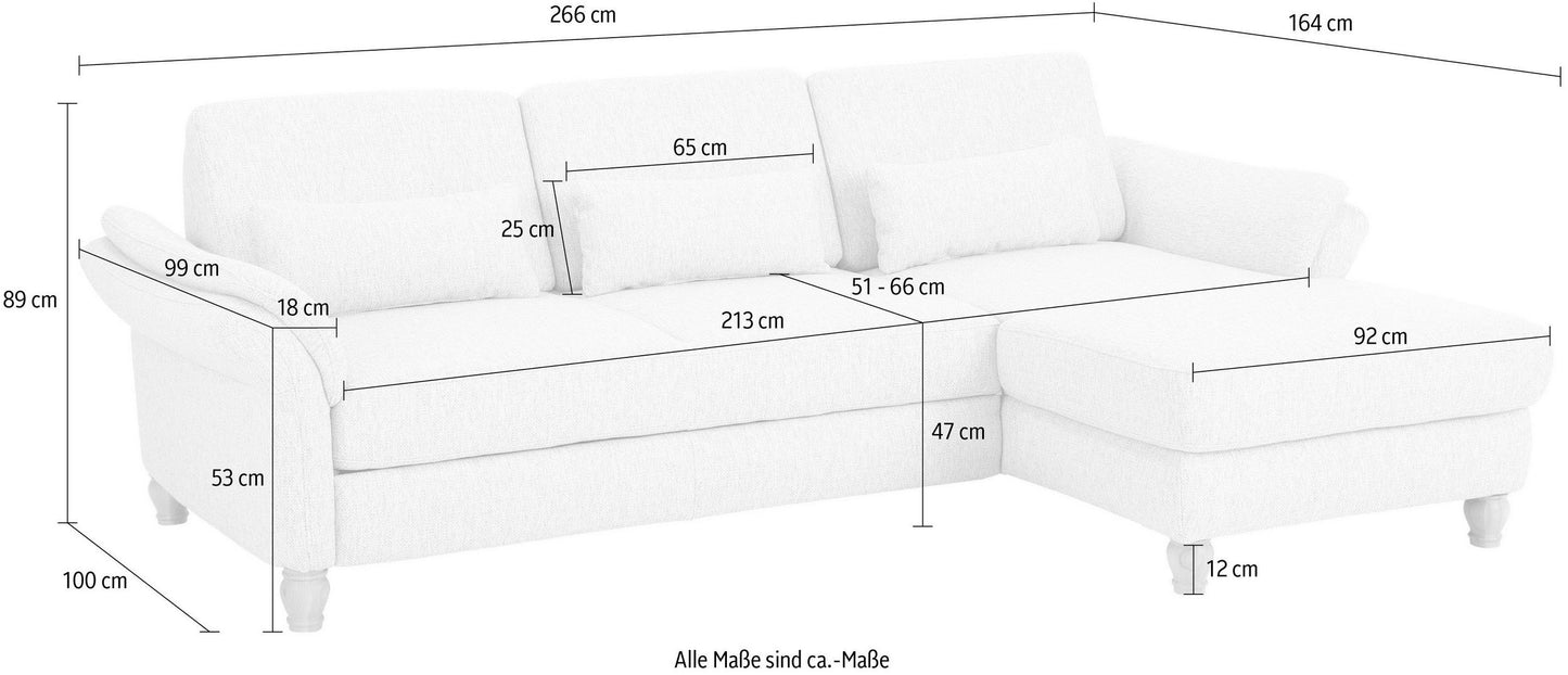 Ecksofa mit Schlaffunktion und Bettkasten