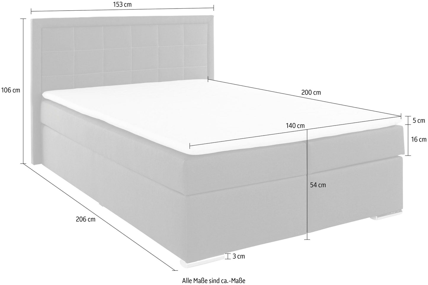 Boxspringbett inklusive Topper