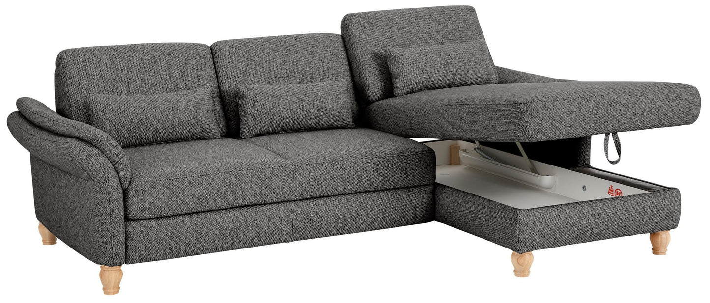 Ecksofa mit Schlaffunktion und Bettkasten