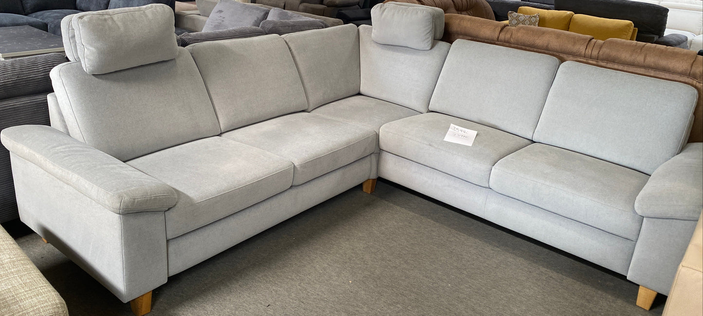 Premium Ecksofa blau/grau