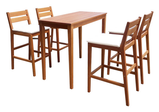 Garten Bartisch + 4 Hocker