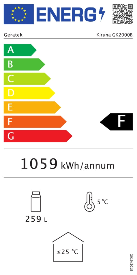 Geratek Flaschenkühlschrank - 143 cm Kiruna GK 2000 B