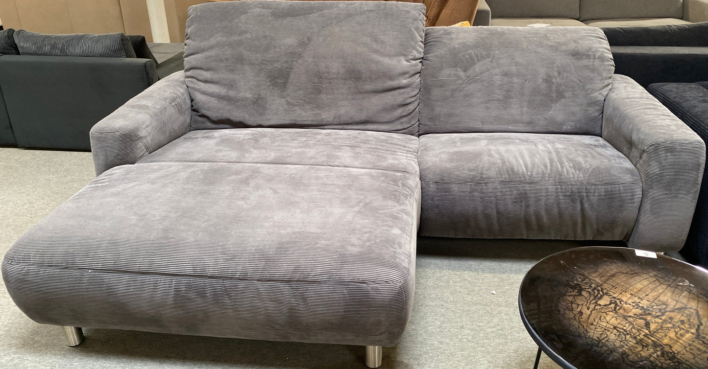 Premium Ecksofa Cord Grau