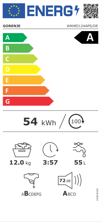 Gorenje WNHEI124APS/DE 12KG Waschmaschine Weiße Ware