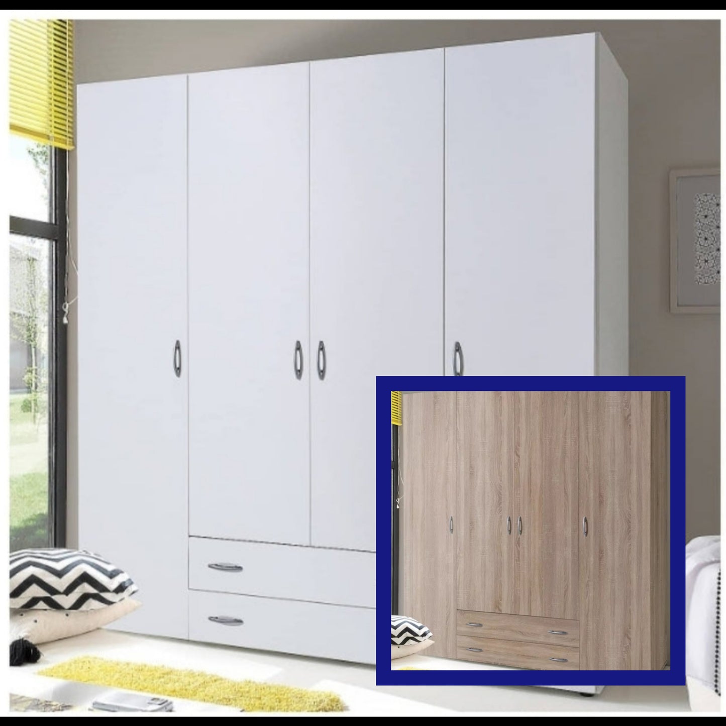 Kleiderschrank in 2 Farben erhältlich