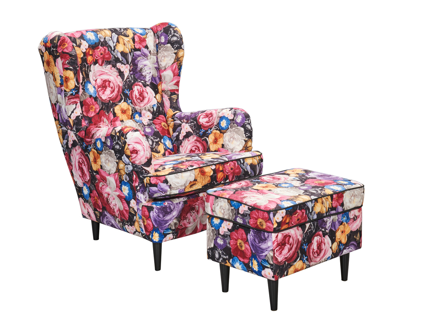 Ohrensessel mit Hocker Flower