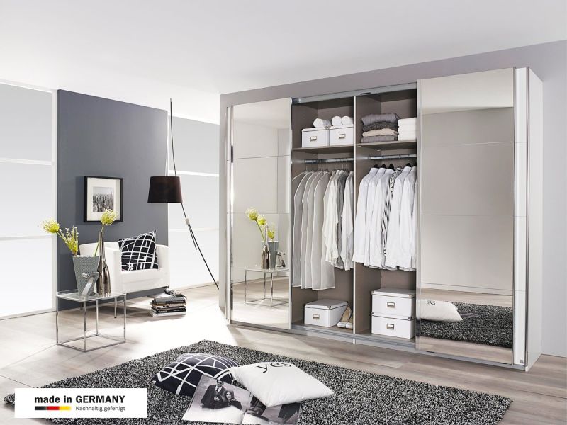 Schwebetüren-Schrank mit Spiegel 4trg.