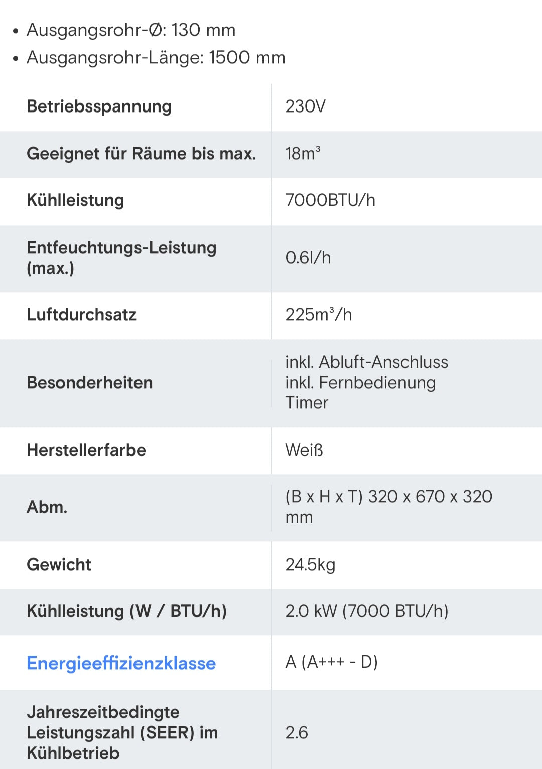 Mobiles Klimagerät Blaupunkt Moby Blue S 07 !!inkl. 5Jahre Garantie!!