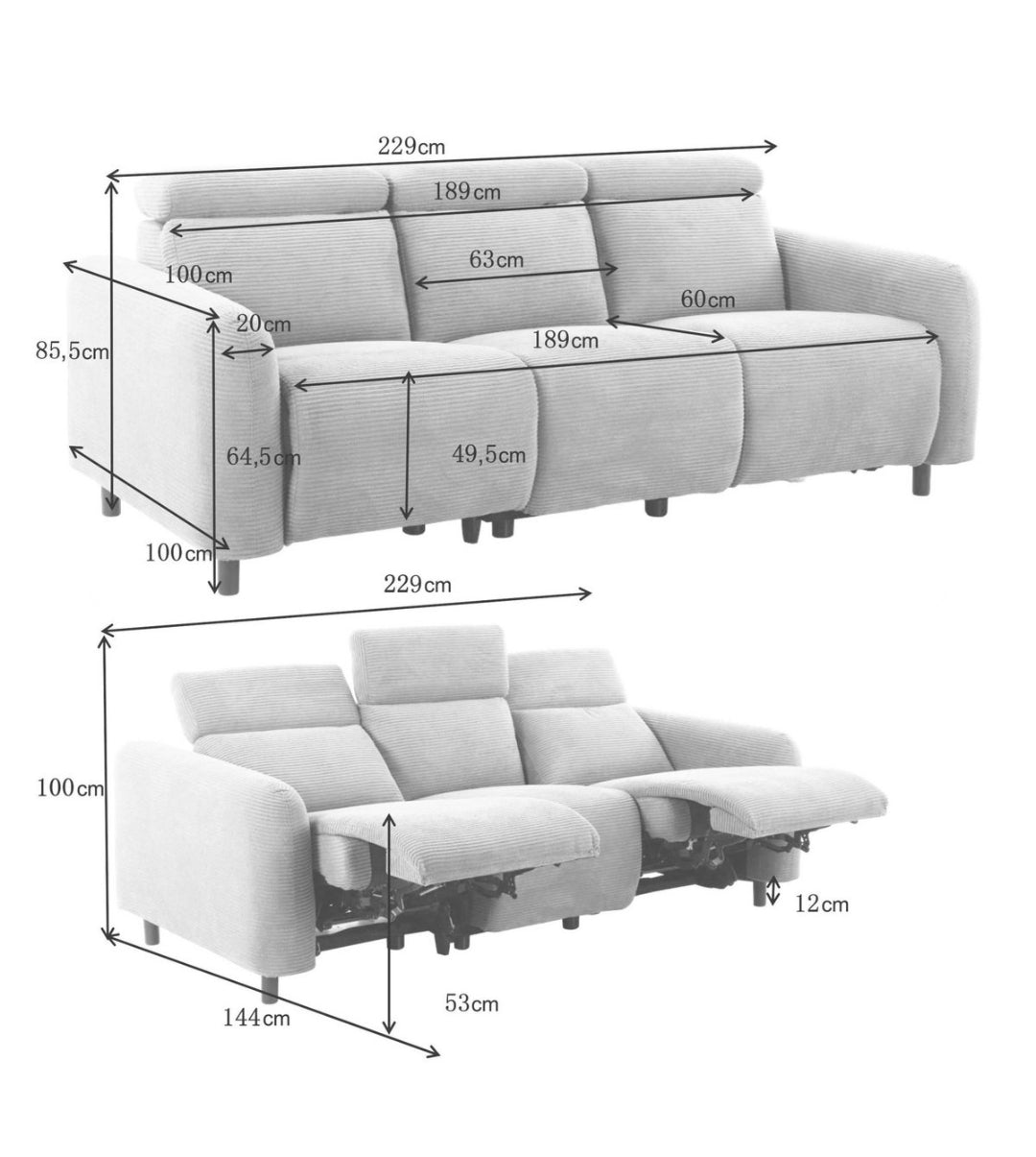 3 -Sitzer mit Relaxfunktion