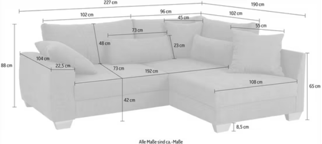 Ecksofa mit Bettfunktion