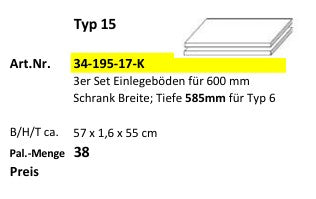 Waschküche - Einlegeböden B 60cm