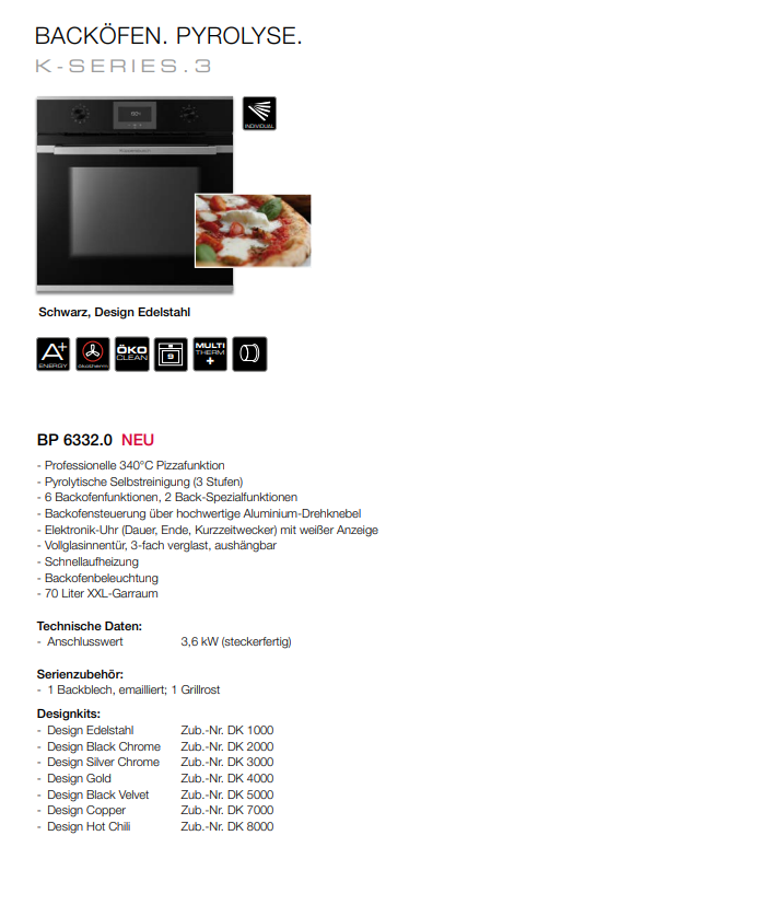 Küppersbusch BP6332.0S Pizzameister !!inkl. 5Jahre Garantie!!