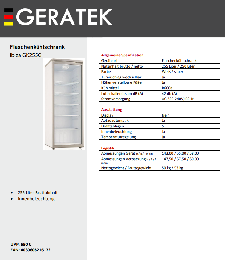 Geratek Ibiza GK255G !!inkl. 5Jahre Garantie!!