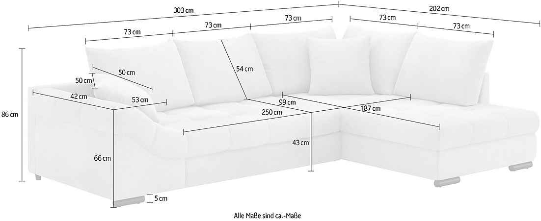 Ecksofa mit Bettfunktion