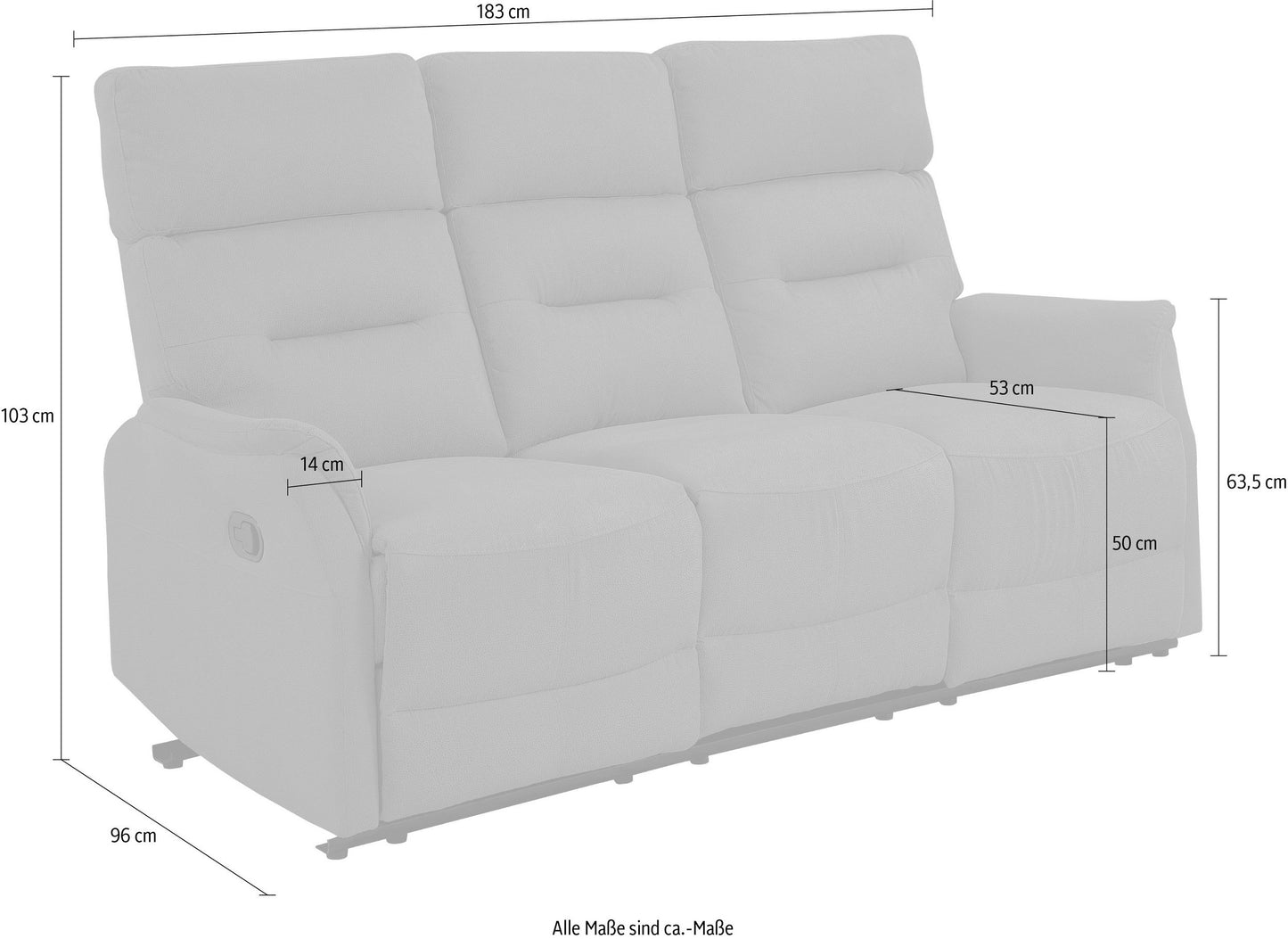 3-Sitzer mit Relaxfunktion