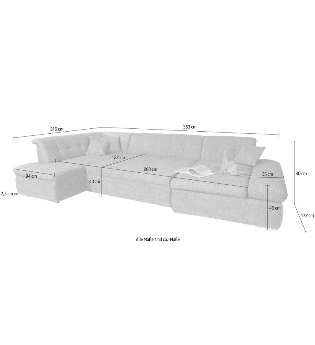 Wohnlandschaft mit Bettfunktion