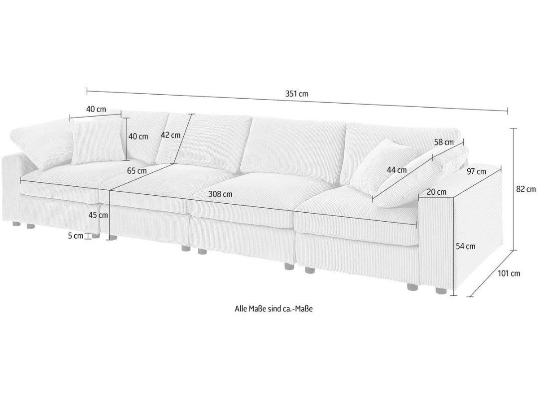 Multifunktionsgarnitur - 4-Sitzer / Big-Sofa / Sitzgruppe