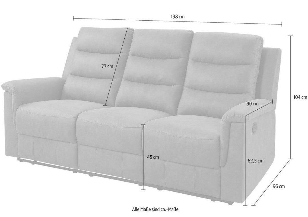 3-Sitzer mit manueller Relaxfunktion