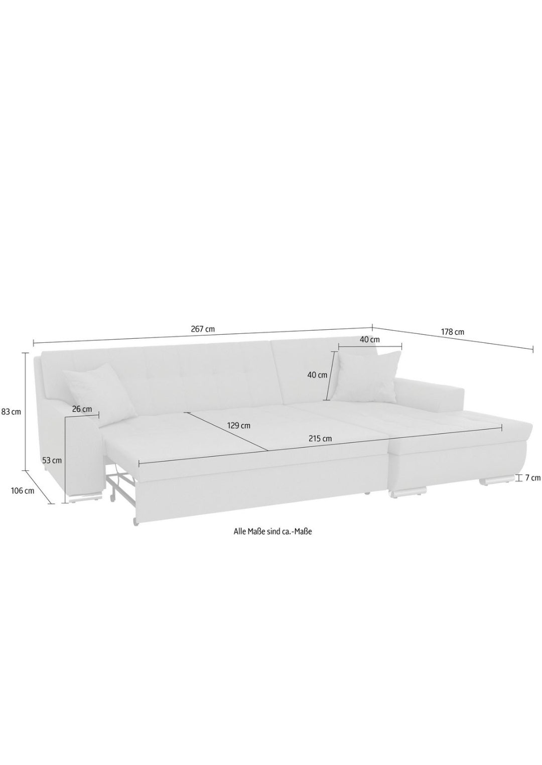 Ecksofa mit Bettfunktion