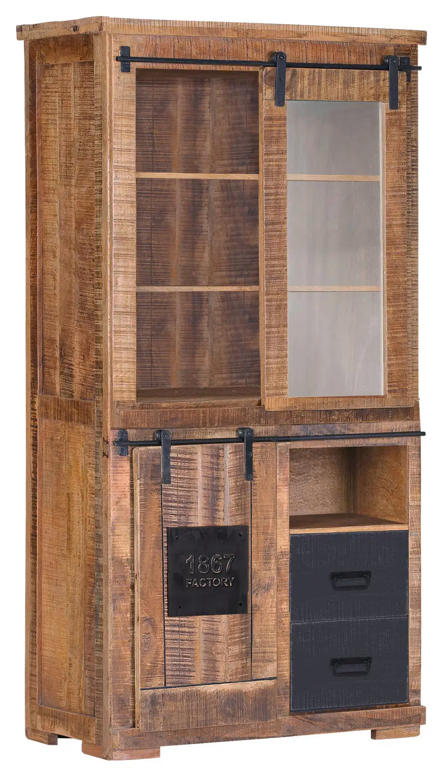 Highboard Vitrine Mango Massiv