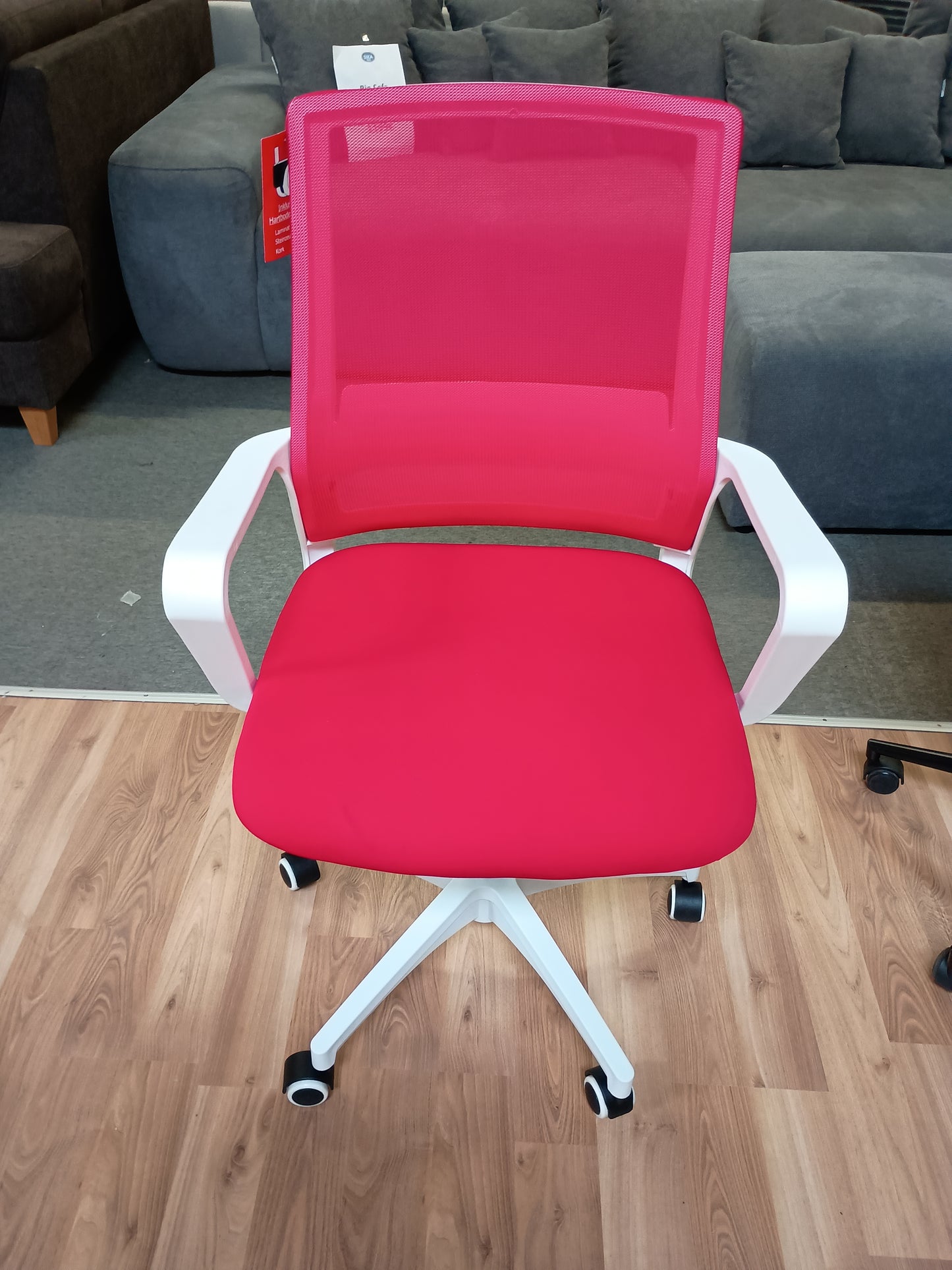Bürodrehstuhl rot weiß