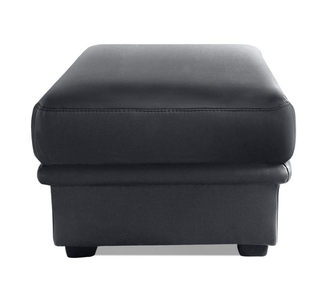 Hocker Echtleder schwarz