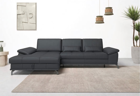 Ecksofa NaturLeder mit Bettfunktion