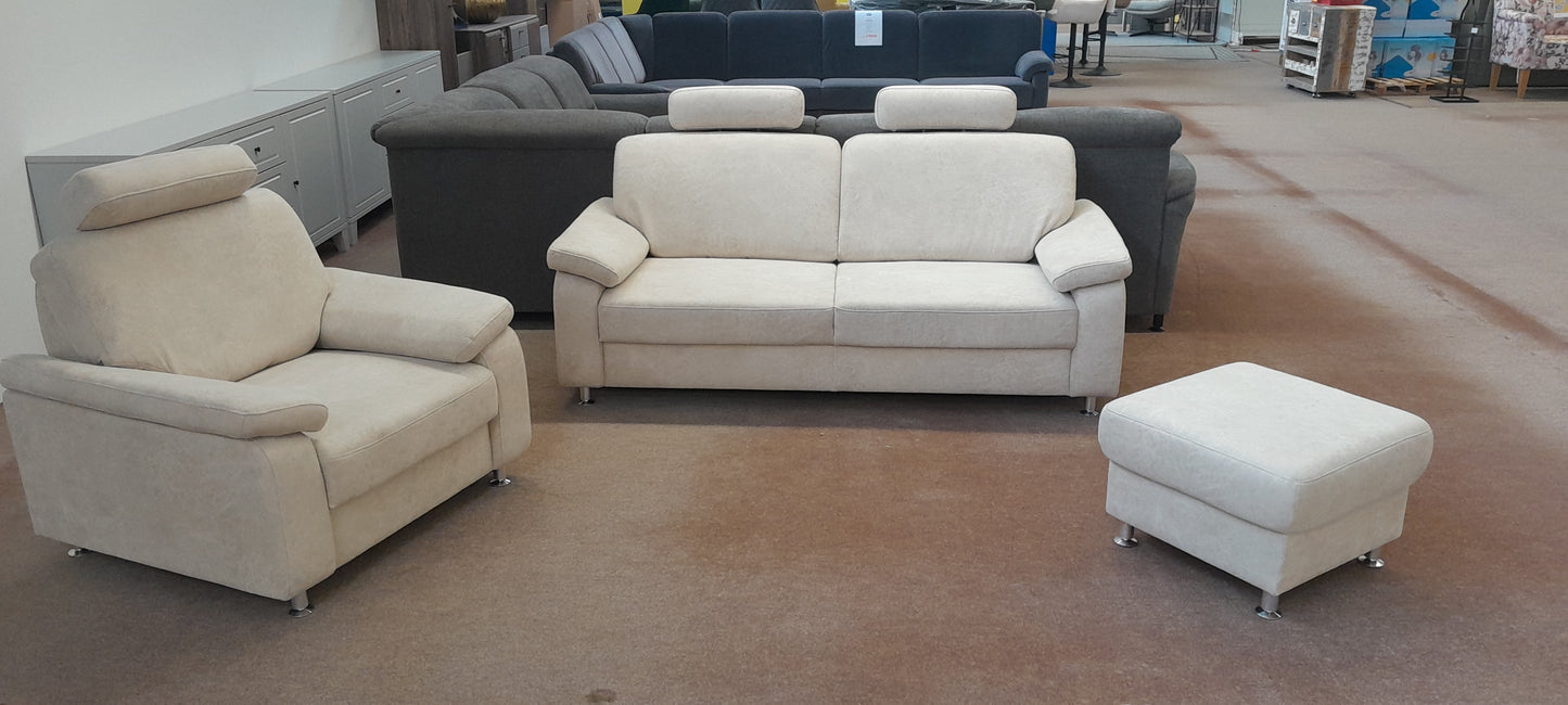 3-Sitzer mit Sessel und Hocker
