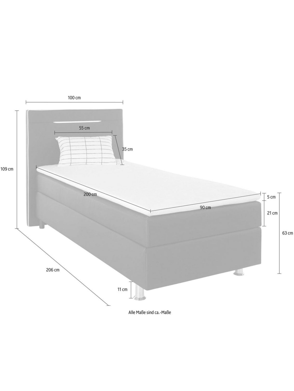 Boxspringbett 90x200