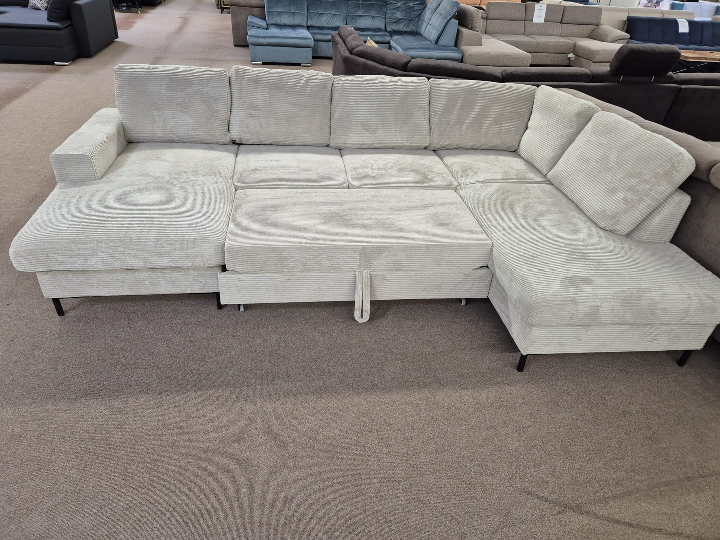 Wohnlandschaft Cord-Beige