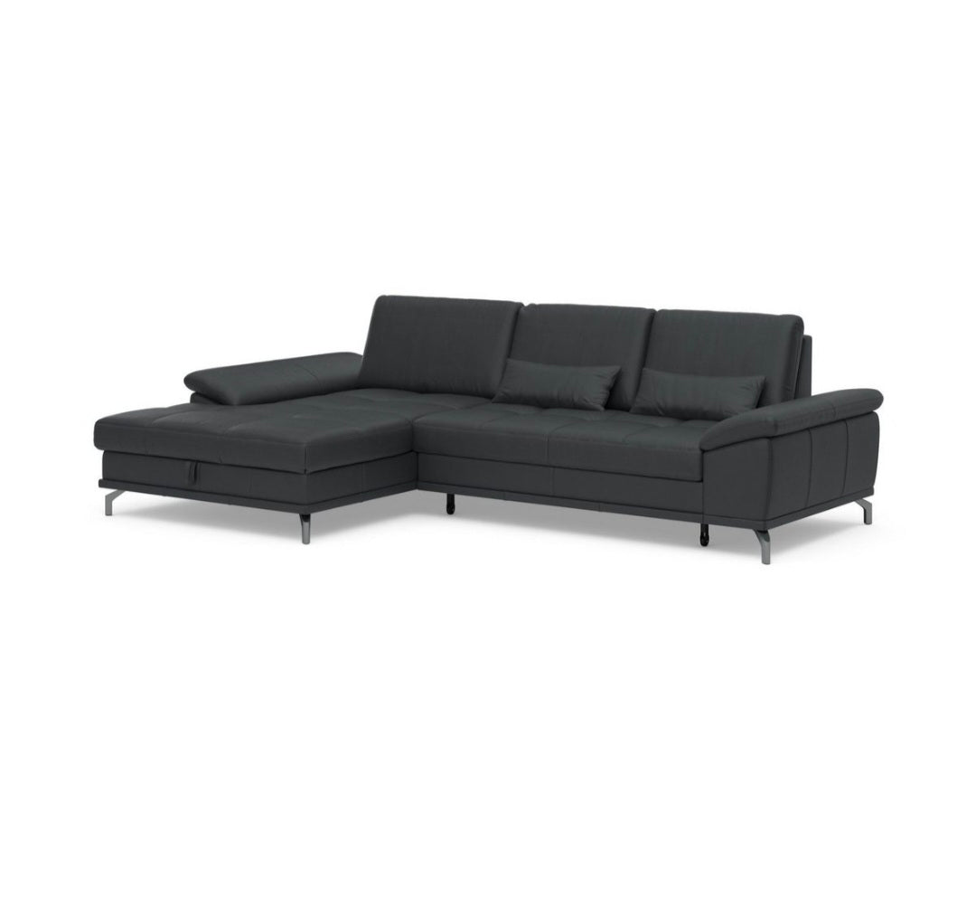 Ecksofa NaturLeder mit Bettfunktion