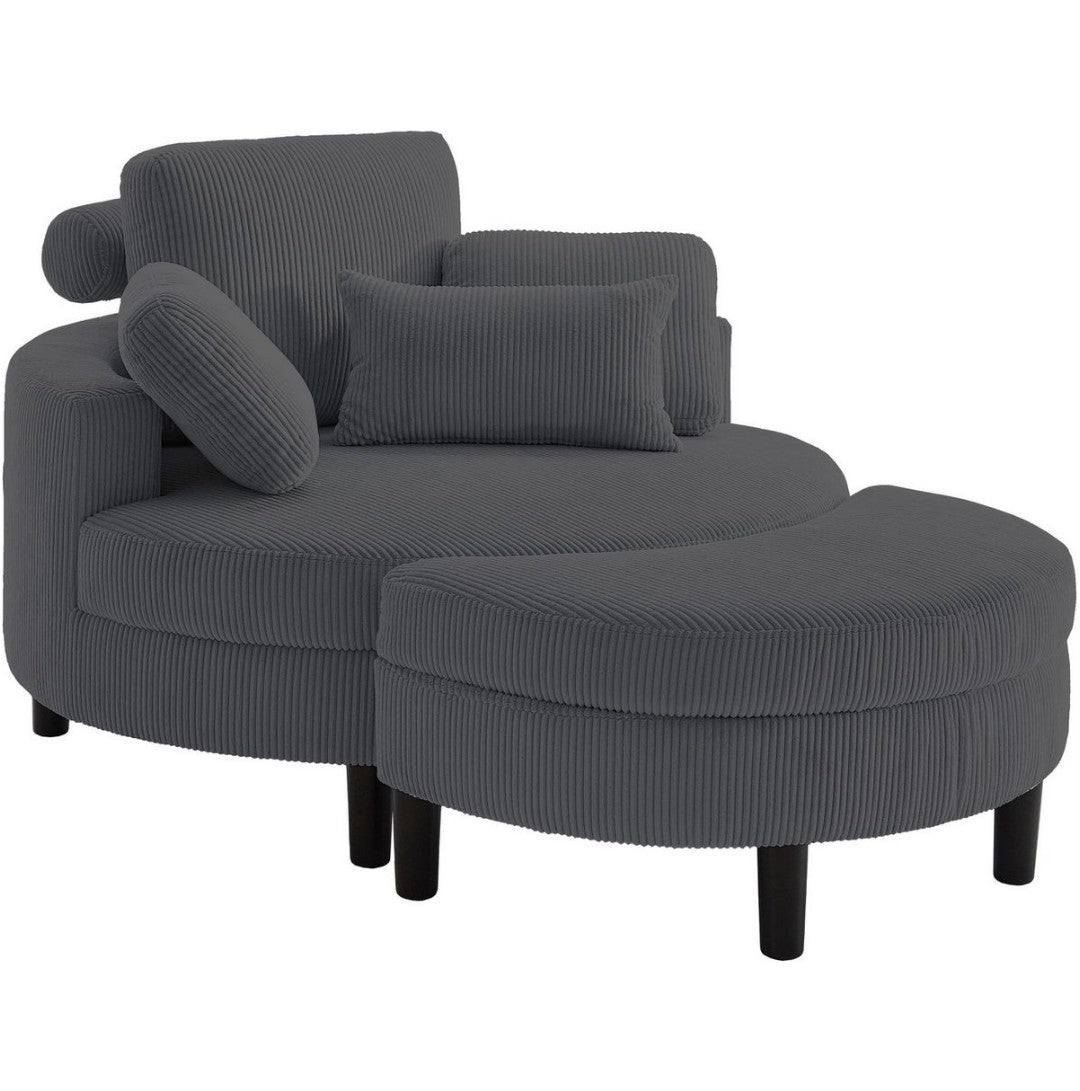 Rundsessel inklusive Hocker Cord