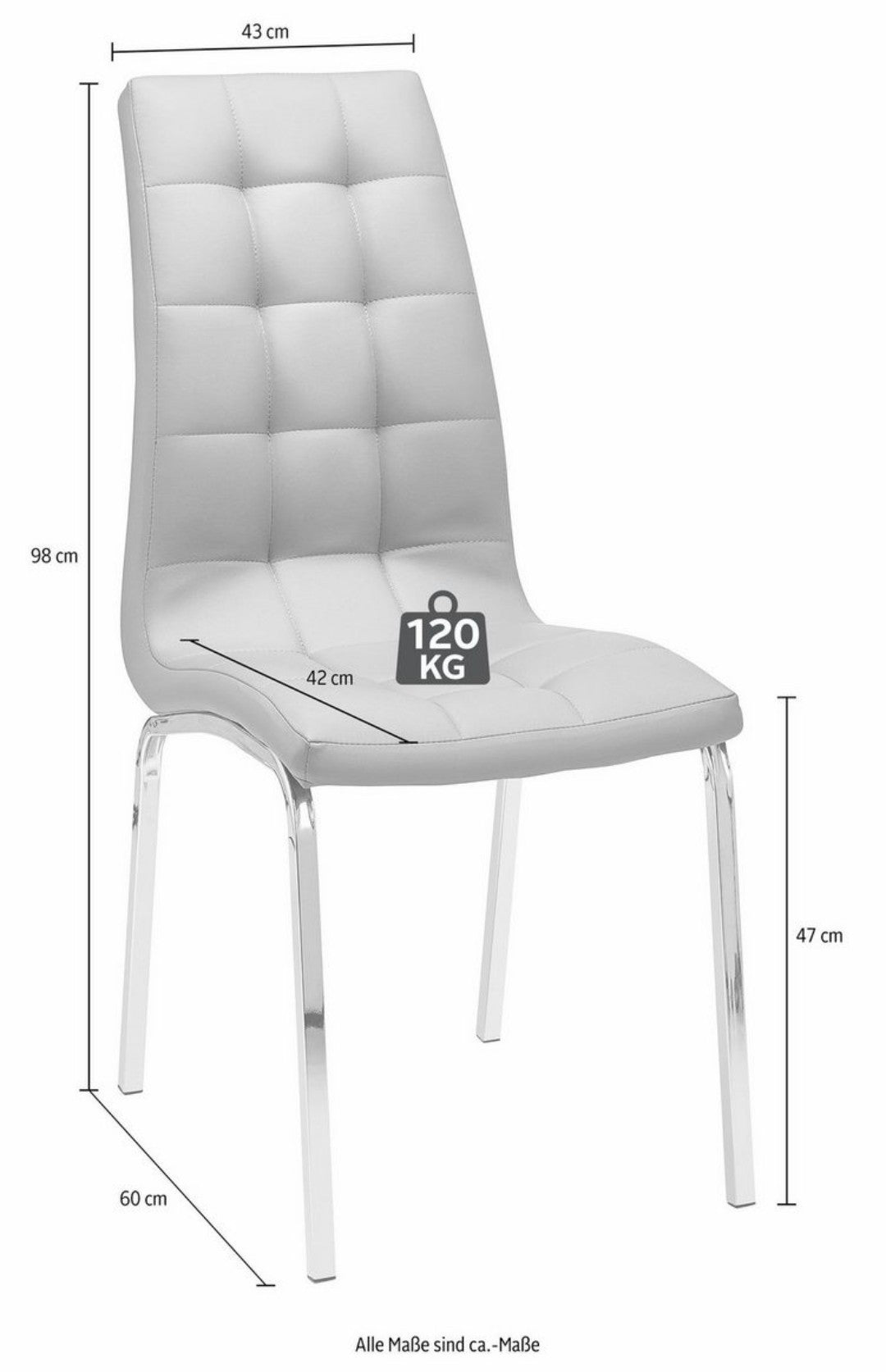 Esszimmerstühle 2er Set in weiß