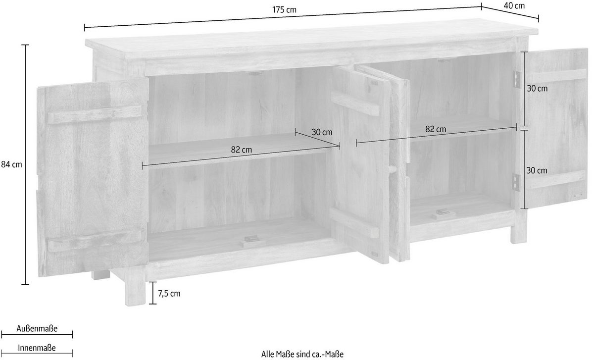 Sideboard massives Mangoholz