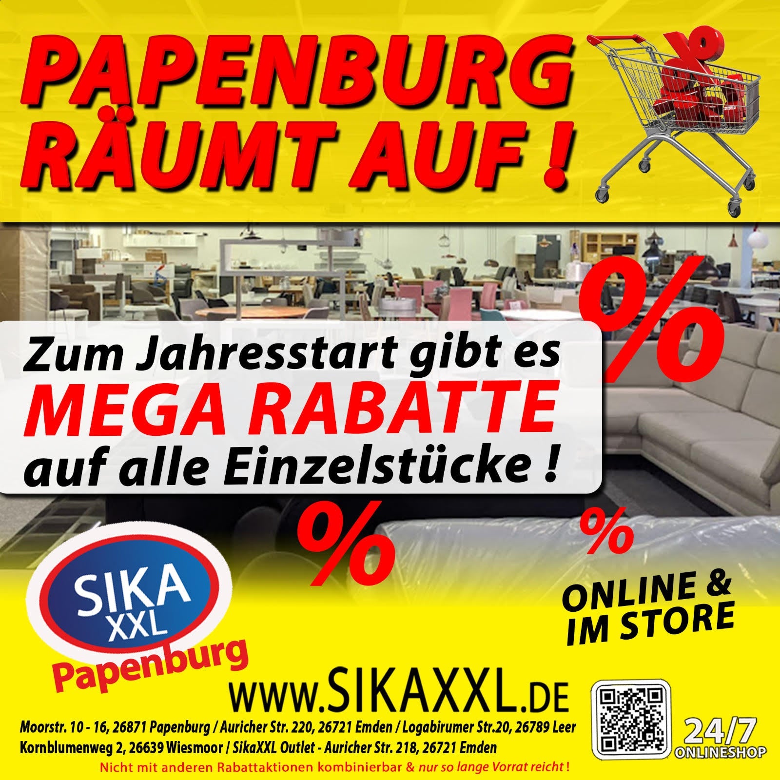 Jahresstart Einzelstück / Posten  Aktion  Papenburg