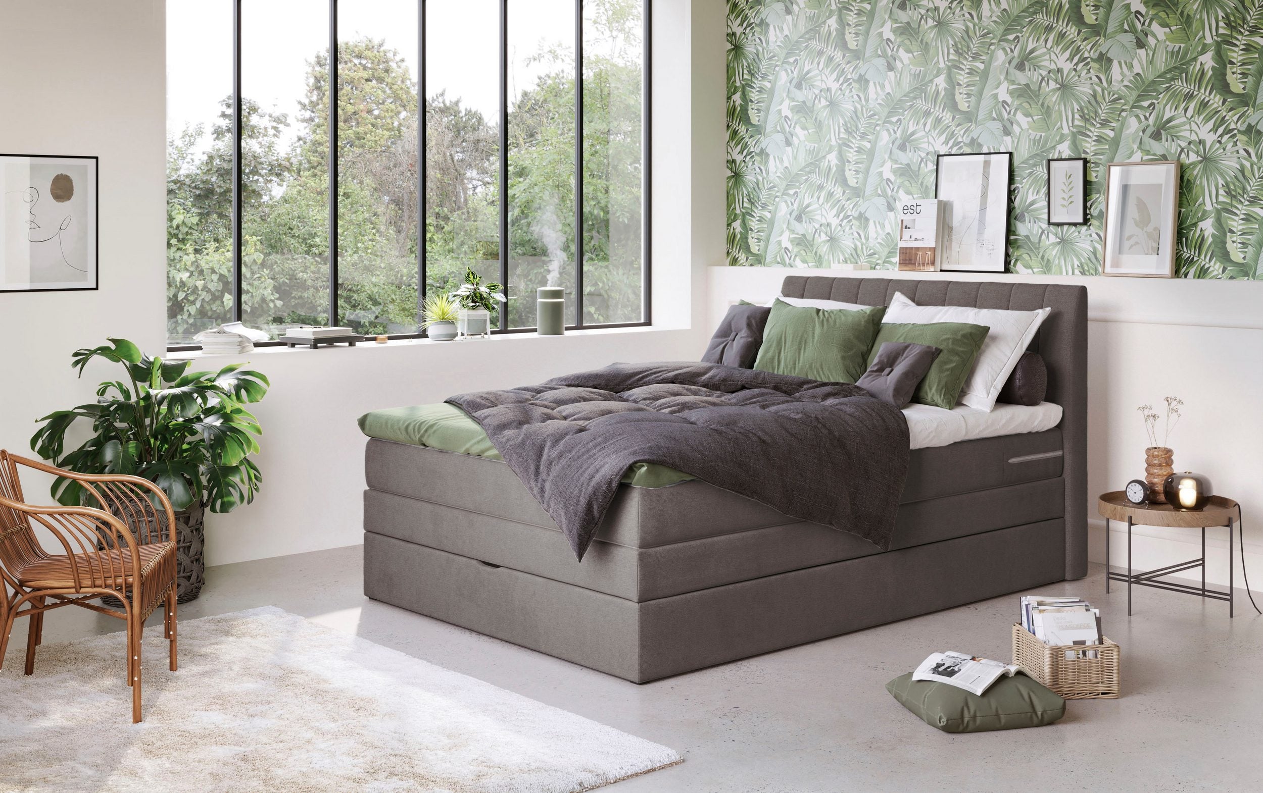 Boxspringbett 140cm Shark inkl. Bettkasten und Topper
