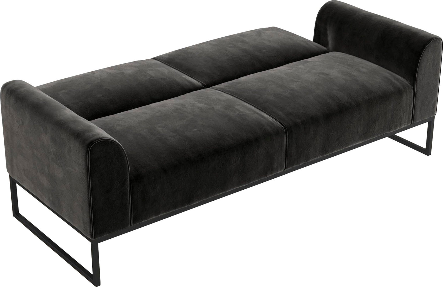 Schlafsofa 3-Sitzer Velour Schwarz