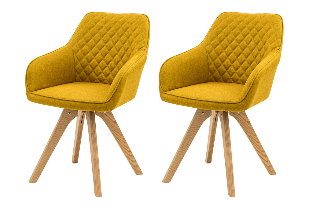 SalesFever - Armlehnstuhl 2er Set curry-gelb Textil