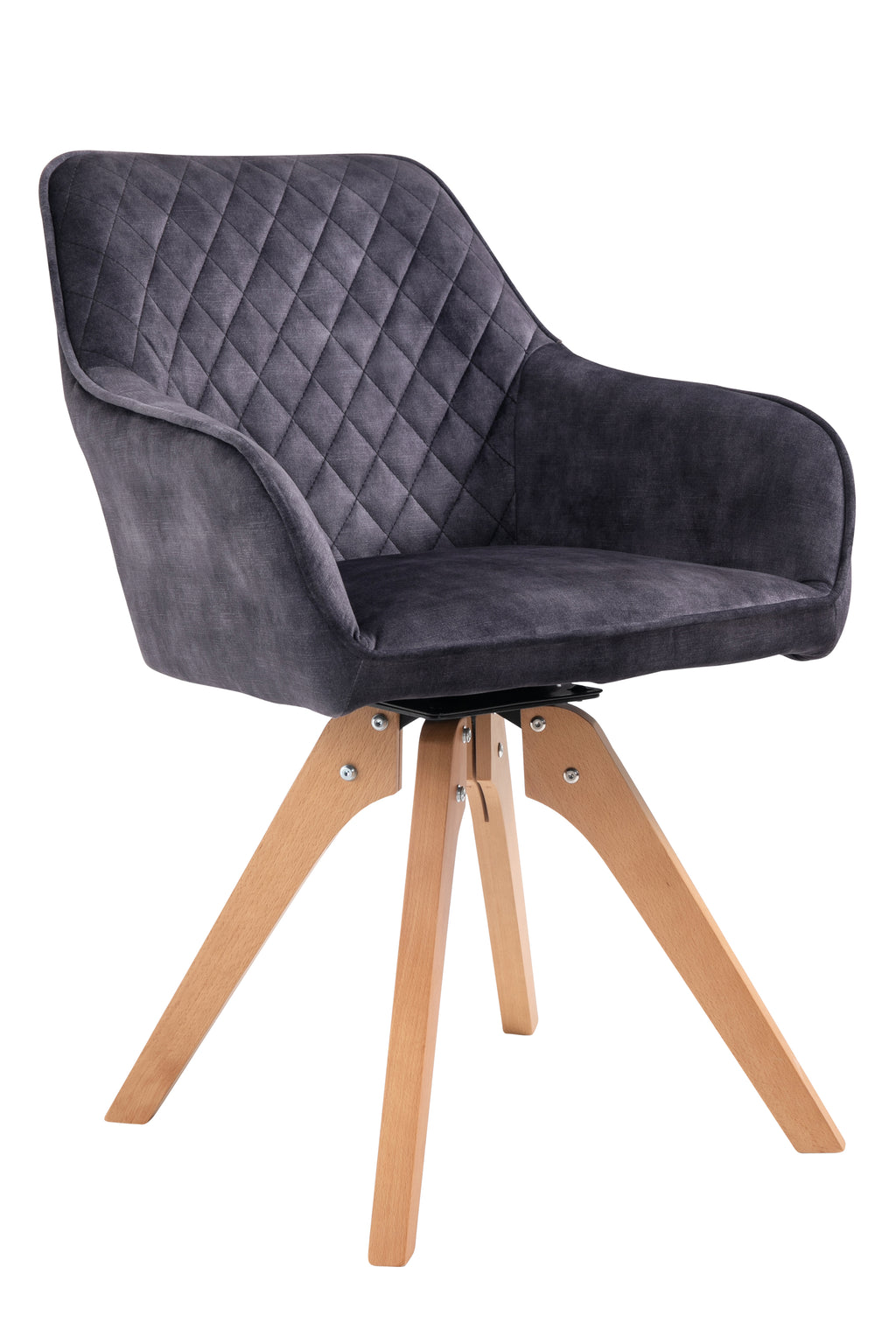 Sales Fever - Armlehnstuhl Vintage-Samtvelours, Schwarz