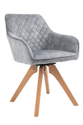 Sales Fever - Armlehnstuhl Vintage-Samtvelours, Grau