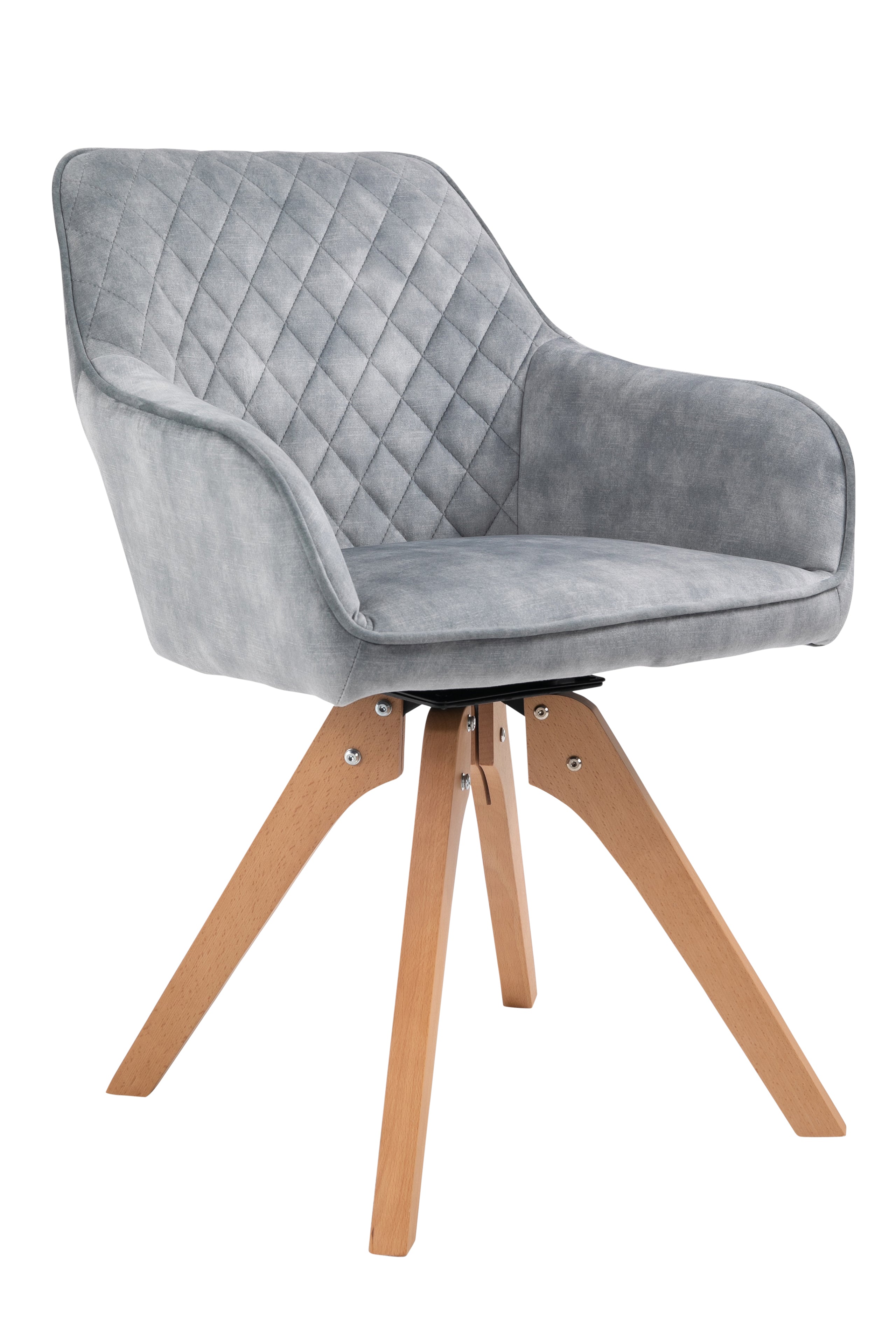 Sales Fever - Armlehnstuhl Vintage-Samtvelours, Grau