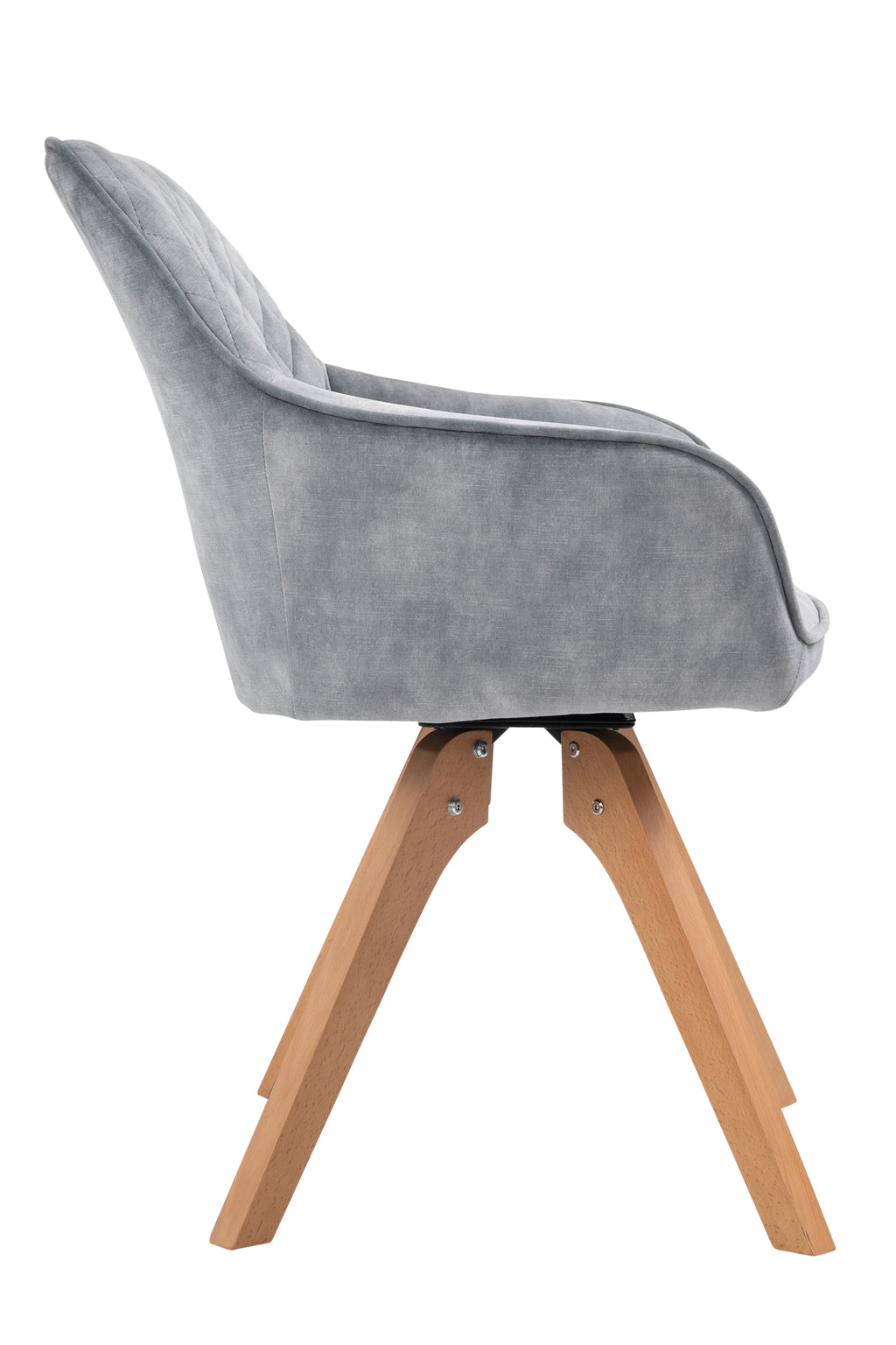 Sales Fever - Armlehnstuhl Vintage-Samtvelours, Grau