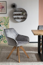 Sales Fever - Armlehnstuhl Vintage-Samtvelours, Grau