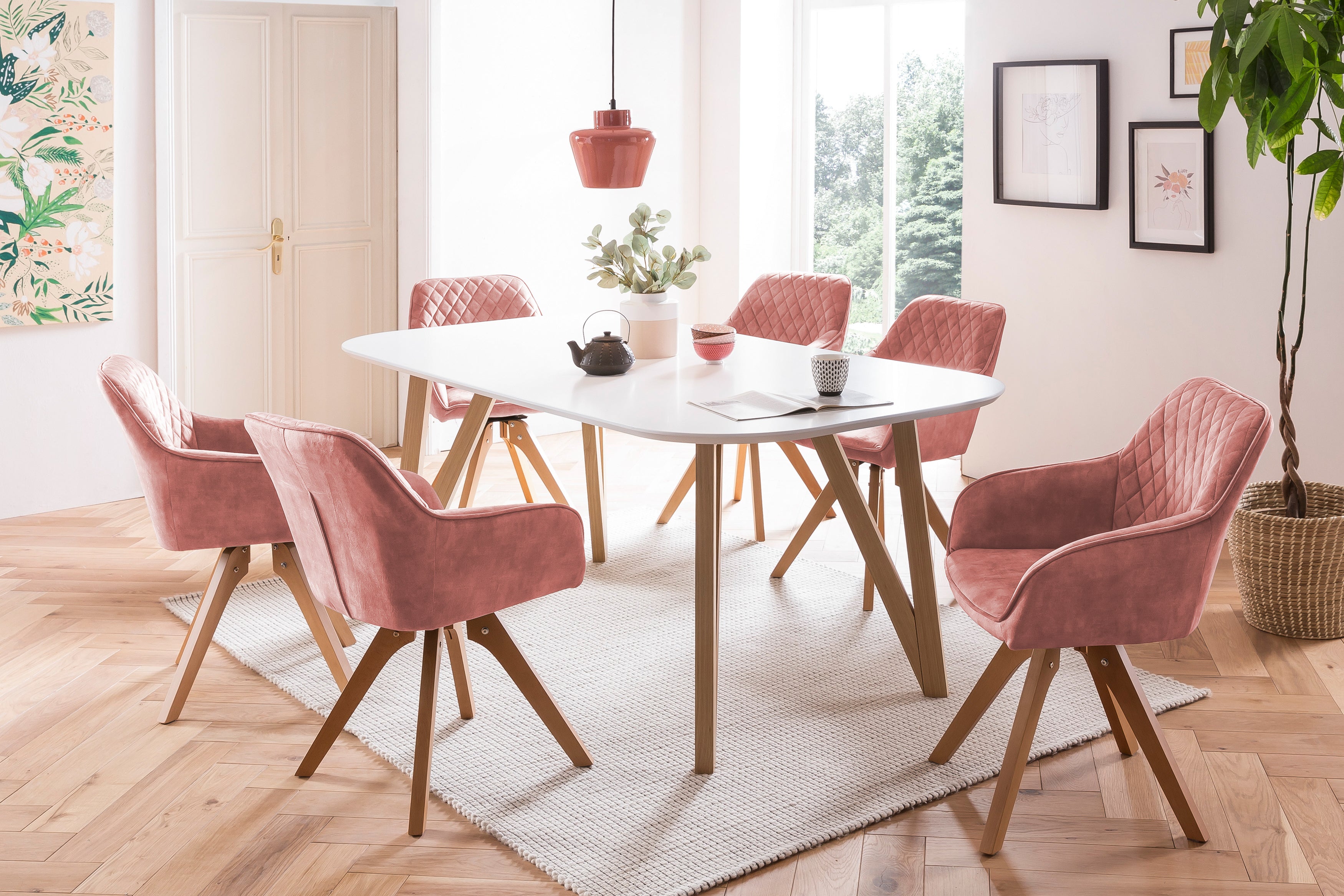 Sales Fever - Esstisch 180x90x76 cm weiß Eiche