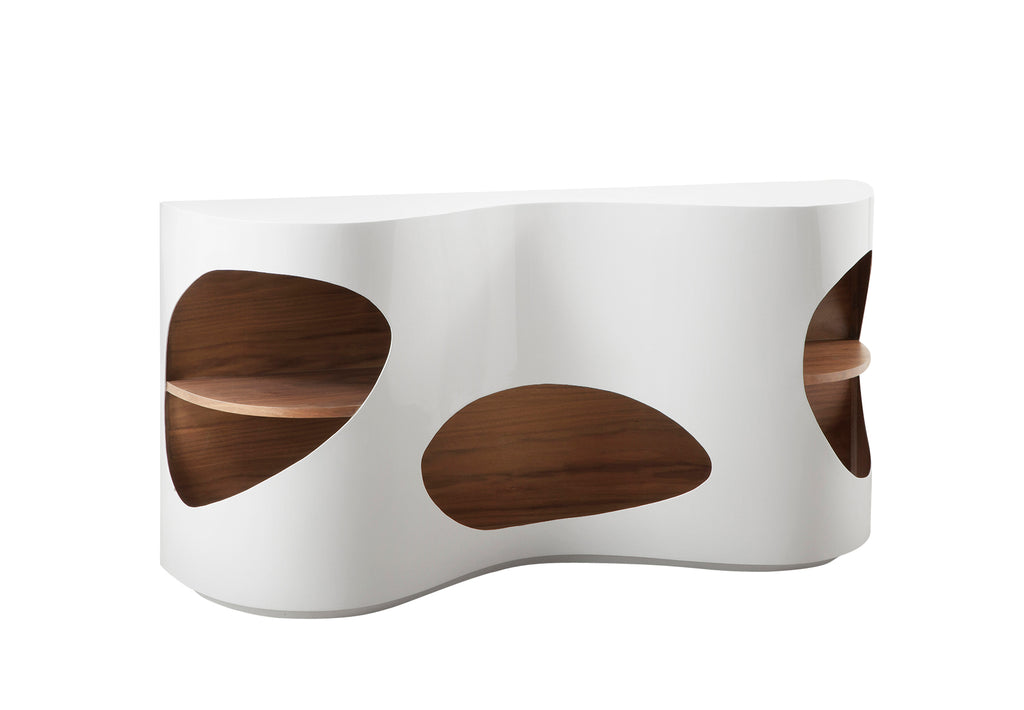 Sales Fever - Sideboard 150x40x75 cm weiß/Walnuss