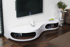 Sales Fever - Lowboard 200x50x30 cm weiß/Walnuss