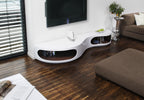 Sales Fever - Lowboard 200x50x30 cm weiß/Walnuss