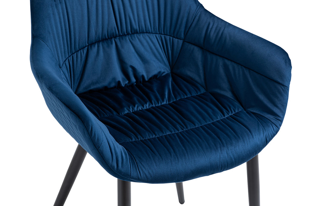 Sales Fever - Armlehnstuhl mit Wabensteppung Samt Blau#